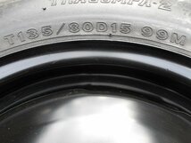 K793 ほぼ未使用 T 135/80D15 1本 スペアタイヤ 135/80-15 135-80-15 BRIDGESTONE TRACOMPA-2 15インチ鉄ホイール TOPY_画像3