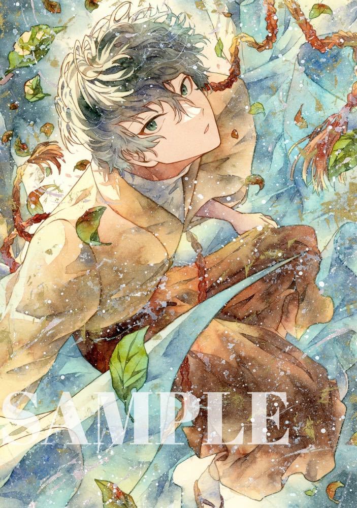 オリジナル 手描きイラスト 男の子 青年 十二支シリーズ 「酉」 A4-