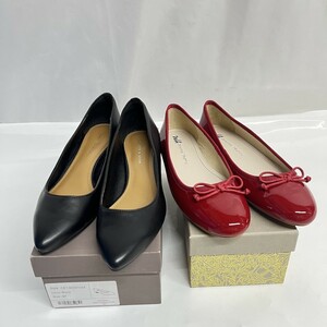 新品 未使用 2点 ORiental TRaffic 37 24cm フラットシューズ レッド パンプス ローヒール CHARLES & KEITH ブラック 黒 赤 晃D0904-12