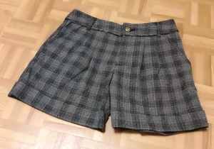 Y5195★HK WORKS LONDON★グレンチェック柄ショートパンツ★ブラック系★M61★未使用