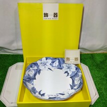 172 MARUI CORP YUKIKO HANAI SHOKKI マルイ 花井 幸子 飾器 フラットボール 中皿 未使用品 皿 盛り皿 花柄皿 花柄_画像1