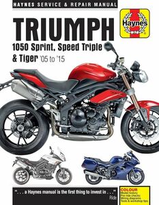 ★新品★送料無料★トライアンフ スピリット Triumph Sprint, Speed Triple and Tiger, 2005-2015 ★ヘインズ解説マニュアル★