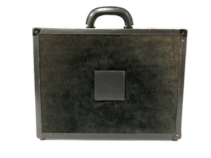 MCM business bag attache case men's black suede lock attaching 