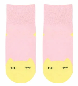  Tsumori Chisato tsumori chisato SLEEP * Wacoal * socks / socks *M(22~24)* cat face * organic cotton * pink /PI* made in Japan 