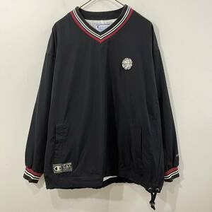 90s Champion Vネックプルオーバー デザインカットソー バスケットボール 裏地メッシュ 上質 チャンピオン【レターパックプラス郵送可】C