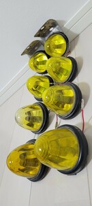 マーカーランプ イエロー 黄色 8個セット 配線ギボシ加工済み 取り付けナット付属 12/24V車 点灯確認済み