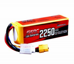 新品◆ SUNPADOW 2250mAh 4セル 14.8V 25C-50C リポ バッテリー XT60 (型番EC0021)