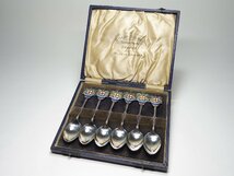 【開】SOLID SILVER ソリッドシルバー 純銀製 SOUVENIR SPOONS スーベニアスプーン イングランド 6Pセット オリジナルBOX付 ◇28-S13_画像7