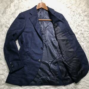 【美品】SHIPS × Loro Piana シップス　ロロピアーナ　テーラードジャケット　44 ネイビー　カシミヤ　シルク　ウール　3者混素材　総裏