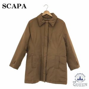 * beautiful goods * SCAPA Scapa outer coat long sleeve Brown 40 901-5 free shipping 