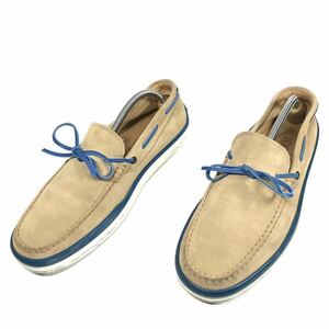 【トッズ】本物 TOD'S 靴 26.5cm デッキシューズ スリッポン カジュアルシューズ スニーカー スエード 男性用 メンズ イタリア製 7 1/2 A