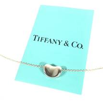 美品【ティファニー】本物 TIFFANY&Co. ネックレス ビーン シルバー925 全長41cm トップ幅1cm 女性用 レディース アクセサリー 送料370円_画像2