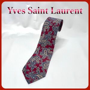 Yves Saint Laurent イヴ サンローラン ペイズリー柄 ネクタイ
