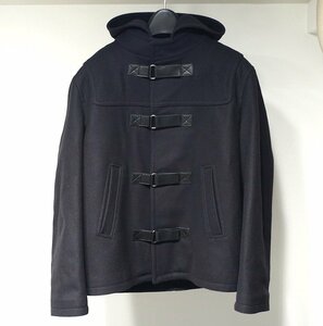 定価21万 超美品 NeIL BarreTT ニールバレット ベロクロレザーベルト フーデッド メルトン ダッフルコート OVERSIZE FIT ウール メンズ 46