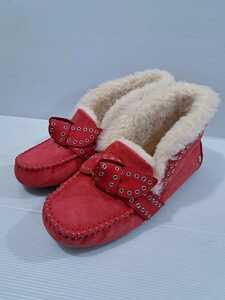 レア！　UGG　アグ　ハイカット モカシン ブーツ US8　25cm　赤　RED