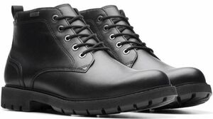 送料無料 Clarks 28cm GTX ブーツ ゴアテックス レースアップ ビジネス 防水 スニーカー ブラック プレーン レザー スーツ JJJ187