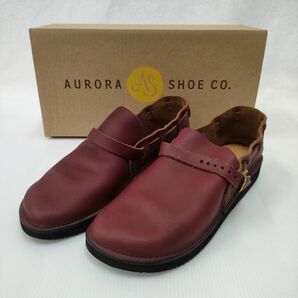 AURORA SHOES 新品未使用品 ミドルイングリッシュ サイズ9C レザーシューズ・靴 ボルドー オーロラシューズ 3-0923M 224531の画像5