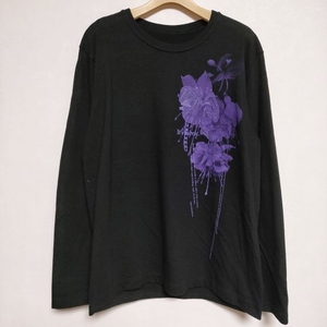 s'yte Yohji Yamamoto 久米繊維 百合 花柄 長袖Ｔシャツ カットソー ロンＴ ブラック サイトヨウジヤマモト 3-1008M F93944