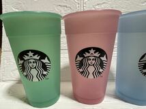 新品☆スターバックスStarbucksスタバ　カラーチェンジングコールドカップセット　355ml x4個　透明バッグ付　リユーザブルカップ　カップ_画像5