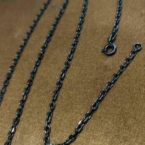 燻しあずきロールチェーン S925 ネックレス メンズ ヴィンテージ 50cm SILVER CHAIN