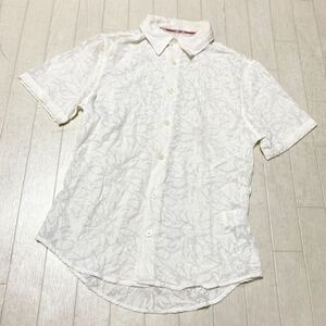 3679☆ ARMANI JEANS アルマーニ ジーンズ トップス シャツ 半袖シャツ カジュアル メンズ XS ホワイト