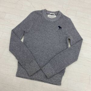 1187☆ Abercrombie&Fitch アバクロンビー&フィッチ トップス ニット セーター クルーネック メンズ M グレー