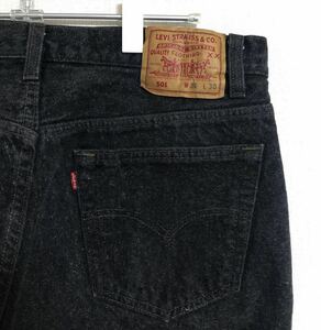 希少☆ レングス30 先染め ブラック USA製 90s LEVI'S リーバイス 501 黒 デニム パンツ W36 505 66 前期 ビッグE ビンテージ 60s 50s 80s 