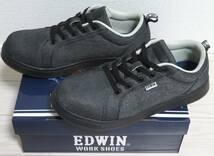 EDWIN 安全靴 エドウィン 軽作業靴 ESM260 ブラック 黒 27cm 樹脂先芯 セーフティーシューズ 紐 1回使用 撥水スプレー塗布済 美品 同梱不可_画像6