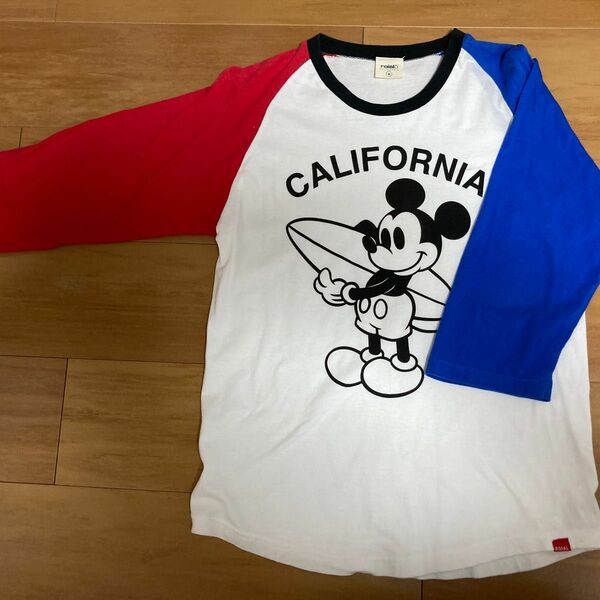 サーフミッキー　ミッキーマウス ラグランTシャツ Disney roial