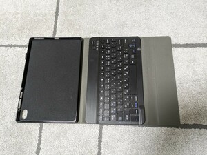 中古　処分　Lenovo Tab6 10.3インチ 専用 ケース付き Bluetooth キーボード US配列 かな入力対応 ネイビーブルー