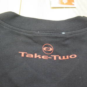 未使用タグ付き Take-Two テイクツー Vネック長袖Tシャツ 黒 ブラック M～Lサイズ相当の画像6