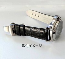 24mm 腕時計 メンズ用 イタリアン カーフレザー 革ベルト ブラック 黒 Dバックル付 【対応】パネライ等 PANERAI_画像8