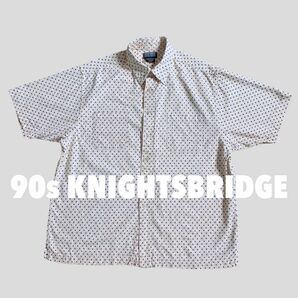 【状態◎】90s KNIGHTSBRIDGE 総柄 シャツ 古着 ビンテージ 半袖 ヴィンテージ 柄シャツ 80s 70s 