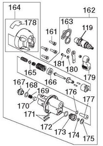 MAX マックス 高圧コイルネイラ HN-90N6(D)-R 用 エンドキャップASSY No.162 (HN70581) 大工 建築 造作 内装 棟梁 釘打機 修理 部