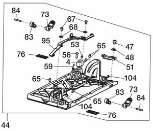 MAX マックス 充電式 防じん 兼用 丸のこ PJ-CS61CDP 用 ベース ASSY (61アフター) No.44 (PJ71151) コードレス マルノコ 用 部品 DIY