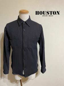 [ superior article ] Houstonhyu-s tunnel shirt thick viera shirt heavy ounce American Casual work shirt size L long sleeve black tea 