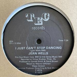 Jean Wells - I Just Can't Stop Dancing 12 INCH