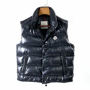 1円〜 【美品】 モンクレール MONCLER 3-DI022　胸ロゴ　 ナイロン ダウン ベスト メンズ ブラック 　サイズ3