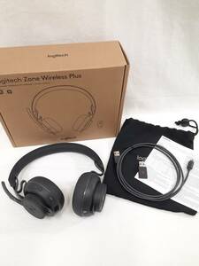 【中古 美品】 Logitech ロジテック　Zone Wireless Plus ワイヤレス ヘッドセット Bluetooth 付属品 専用箱 付 ／ ヘッドフォン 【5743】