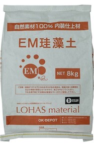 Z-95@OK-DEPOT/LOHAS material 自然素材100% EM珪藻土 木蘭(もくらん) 8kg EM-33