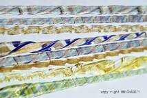 キ金粉が散りばめられたように煌めく、11381-467 アベンチュリンゴールド&ダイクロ入りラキラ系モレッティの細密なガラスレース棒_画像3