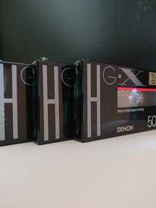 【3本◆SEALED◆未開封】DENON HG-X 50min ハイポジ カセットテープ High BIAS TYPE2■UNOPENED SEALED 3 CASSETTE TAPES■デノン デンオン