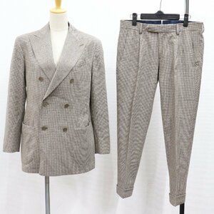 ITDGD19OY3F2 prompt decision genuine article SANTANIELLO sun taniero suit setup thousand bird check Brown tea wool size 46