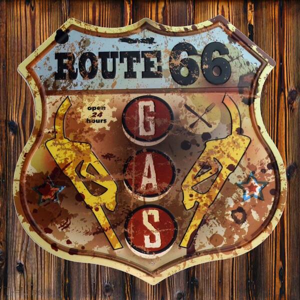 ブリキ看板 サインボード メタルプレート ROUTE66 USAデザイン アメリカン雑貨 お洒落インテリア ヴィンテージ レトロ ショップ 雰囲気作り