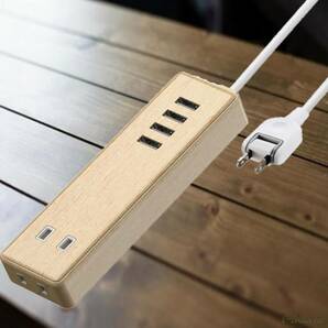 電源タップ単品 ウッドデザイン 雷ガード ほこり防止シャッター USB対応 耐熱性樹脂 木目調 和室 座敷 リビング インテリア 雰囲気作り
