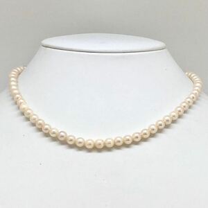 ［アコヤ本真珠ネックレス］O 重量約18.5g 約5-5.5mm珠 パール pearl necklace jewelry accessory silver シルバー DA0/DA0