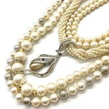 ■パールネックレス10点おまとめ■o約531g パール pearl Pearl 貝パール accessory ネックレス necklace シルバー silver CE0_画像2