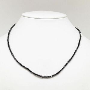 K18WG!!［天然ブラックダイヤモンドネックレス27.13ct ］O 約6.5g 41.5cm 18金 black diamond necklace jewelry DF0