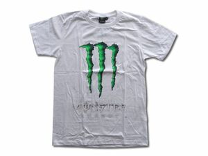 【Triple_nine】モンスターエナジー柄Tシャツ(Monster Energy)(Type-E)(ホワイト)／サイズＭ(tnth0008m)
