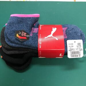  unused PUMA lady's socks 3 pair 1 collection 23~25. autumn winter direction thick 